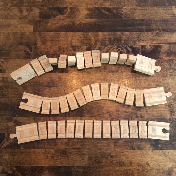 Lot of 3 Wooden Railway Straight Wacky Tracks Thomas Friends Bendable Curve - Picture 2 of 6